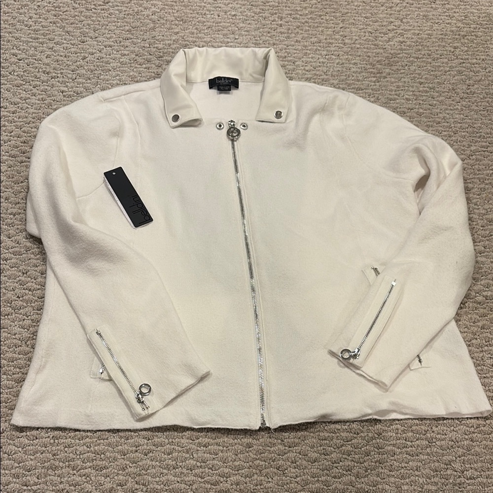 Belldini Cream Leather Jacket for Women